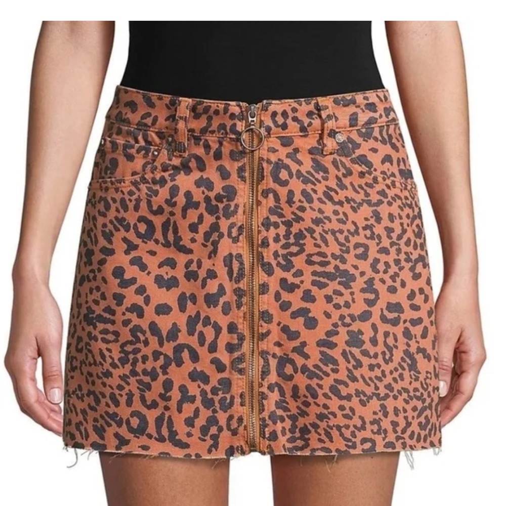 Free People Leopard Print Mini Skirt
